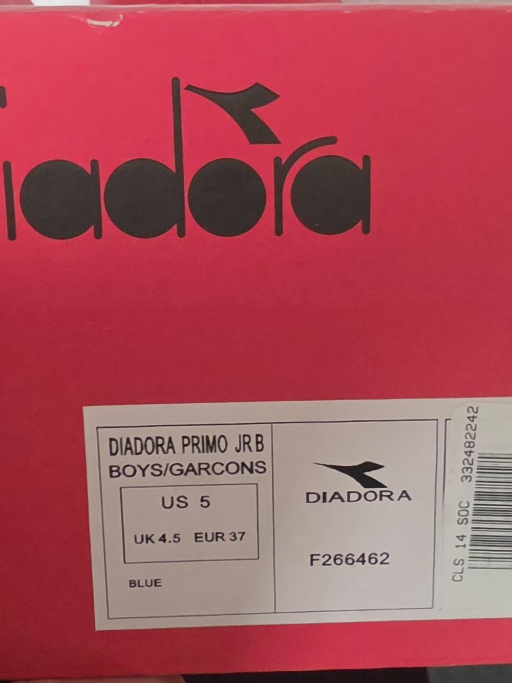 Diadora Primo JR Boys Blue Sneakers Box